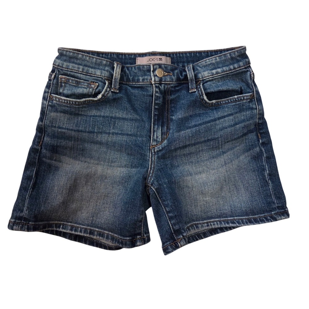 Joes Jeans Cassandra Dark Wash Denim Shorts Regular Hem Womens Mid Rise Sz 27